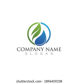 Water Drop Leaf Green Logo Template Stock Vector (Royalty Free ...