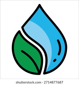 Elemento de icono de hoja de gota de agua para diseño