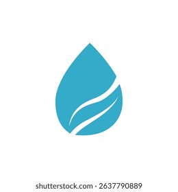Water drop with leaf inside icon isolated on white background