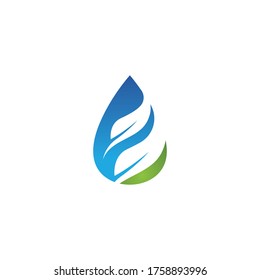 water drop and leaf logo 