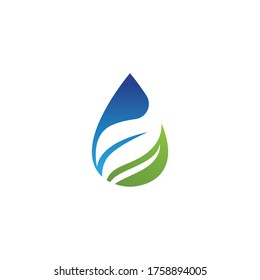 gota de agua y logo de la hoja 