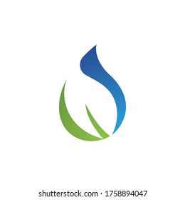 water drop and leaf logo 