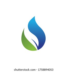 gota de agua y logo de la hoja 