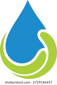 Water drop with leaf logo	
