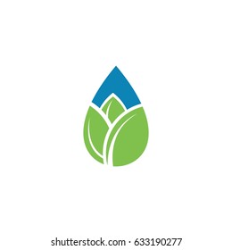water drop leaf logo
