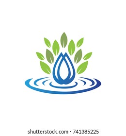 water drop and leaf logo