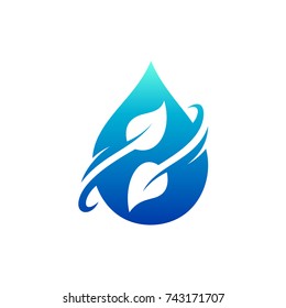 Water Drop + Leaf Logo