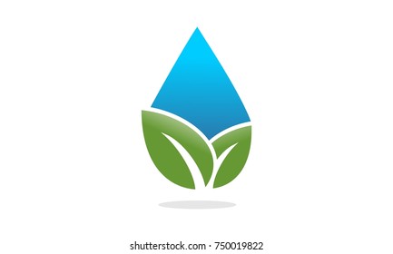 Water Drop Leaf Logo