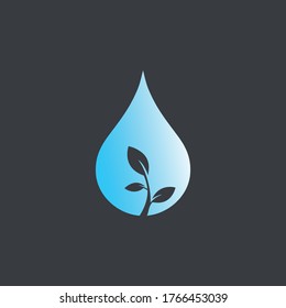 Plantilla vectorial de diseño del logotipo de la hoja de agua