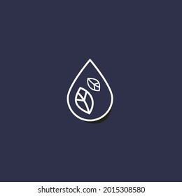 water drop and leaf logo design vector illustration