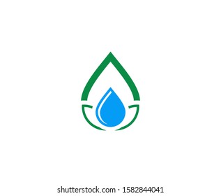 Water drop leaf logo icon 