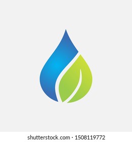 Water drop and leaf for logo. Water Drop and Leaf sign. vector eps10