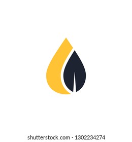 water drop and leaf Logo Template vector abstrak design