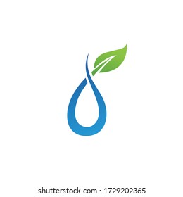 Water drop and leaf Logo Template vector