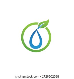 Water drop and leaf Logo Template vector