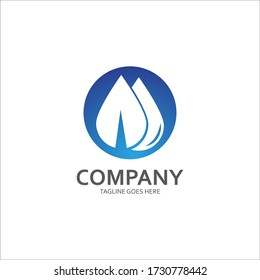 Vector de plantillas de logotipos de hojas y caída de agua