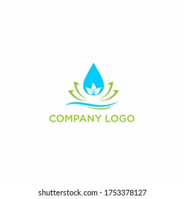 water drop with leaf logo template