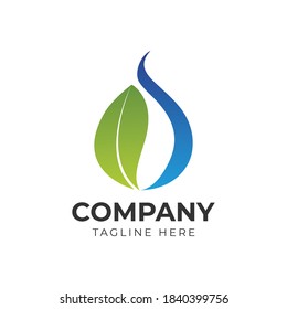 water drop and leaf Logo Template vector illustration design