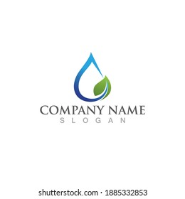 Water drop and leaf Logo Template vector illustration design