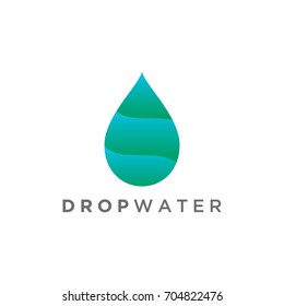 water drop leaf nature logo design template