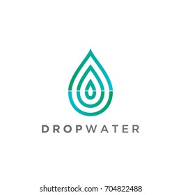 Water Drop Leaf Nature Logo Design Template