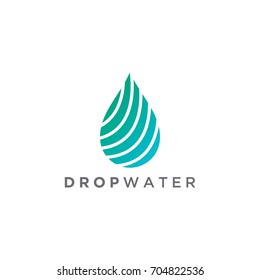 water drop leaf nature logo design template