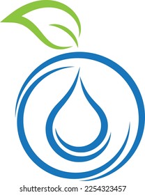 Water drop and leaf, spa and wellness logo