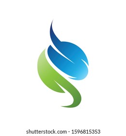 water drop leaf sprout logo vector icon