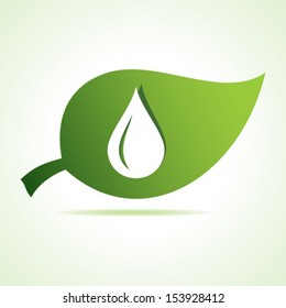Water drop at leaf stock vector