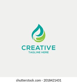 Water drop and leaf symbol combined into P Letter, make luxury design. Perfect for water and oil natural industry, etc. 