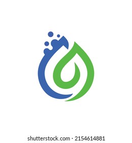 water drop and leaf vector, oil logo vector illustration
