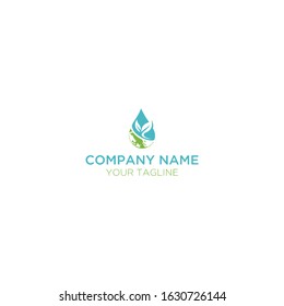 water drop leaf, leaf and world logo