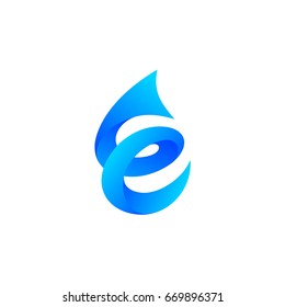 Water Drop Letter E Initial Logo Template