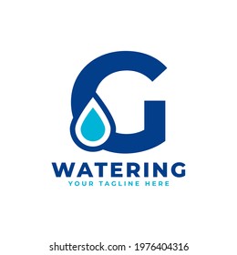 Water Drop Letter G Initial Logo. Usable for Nature and Branding Logos. Flat Vector Logo Design Ideas Template Element