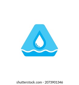 water drop A letter  icon  vector illustration concept design template