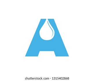 Water Drop Letter A Initial Logo Template