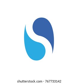 water drop letter s coffee shape design logo vector