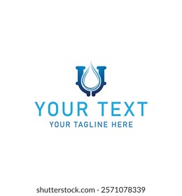 water drop letter U logo design for your business