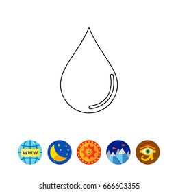 Water Drop Line Icon