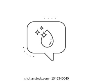 Water drop line icon. Chat bubble design. Clean crystal aqua sign. Liquid symbol. Outline concept. Thin line water drop icon. Vector