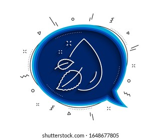 Water drop line icon. Chat bubble with shadow. Moisture sign. Thin line water drop icon. Vector