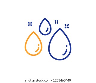 Water drop line icon. Clean aqua sign. Liquid symbol. Colorful outline concept. Blue and orange thin line color Water drop icon. Vector