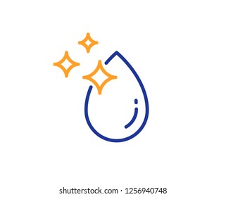Water drop line icon. Clean crystal aqua sign. Liquid symbol. Colorful outline concept. Blue and orange thin line color Water drop icon. Vector