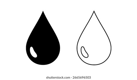 Water drop line icon, clean water vector for ecology and nature designs