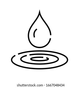 Water drop line icon, concept sign, outline vector illustration, linear symbol.