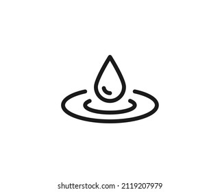 Water drop line icon. High quality outline symbol for web design or mobile app. Thin line sign for design logo. Color outline pictogram on white background