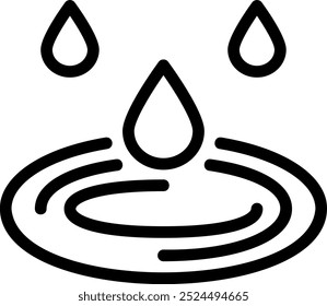water drop line icon illustration vector