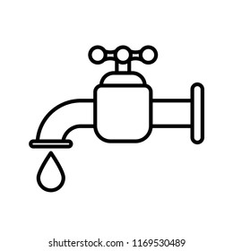 Water drop line icon isolated on white background. Outline thin drop liquid symbol vector.