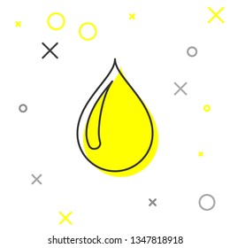 Water drop line icon isolated on white background. Vector Illustration