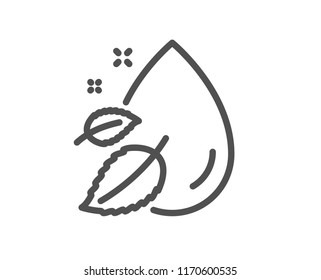 Water drop line icon. Moisture sign. Quality design element. Classic style serum oil drop icon. Editable stroke. Vector
